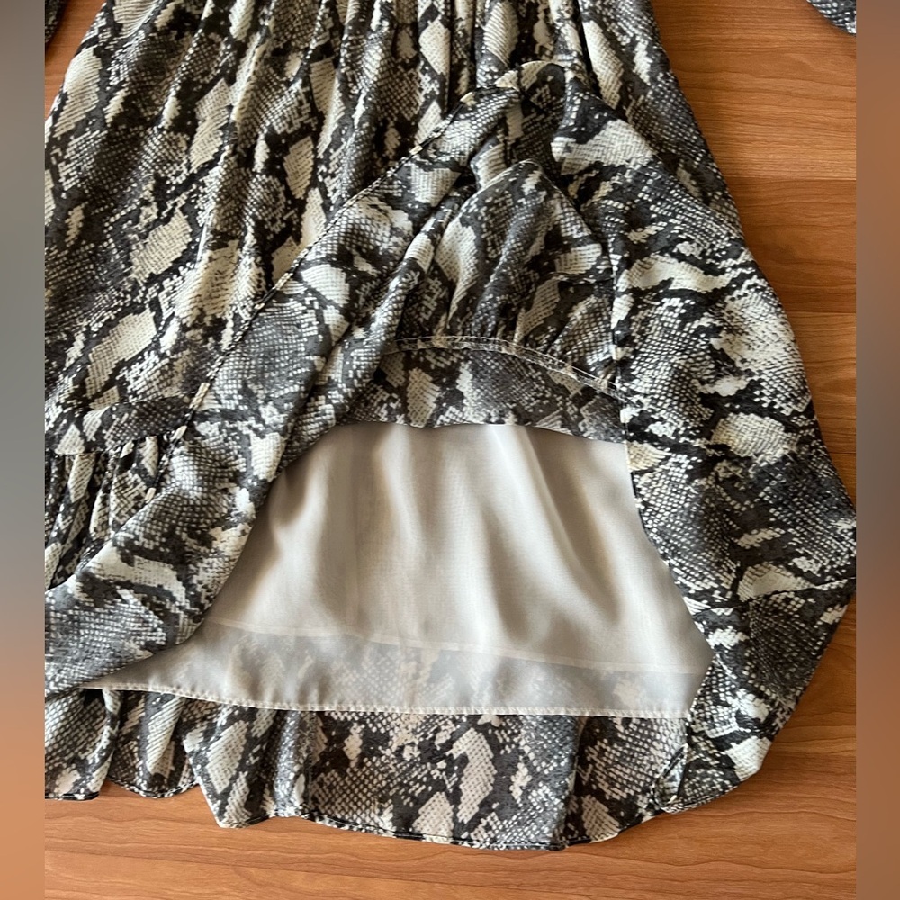 Zara Snake Print Long Sleeve Dress - Picture 5 of 8